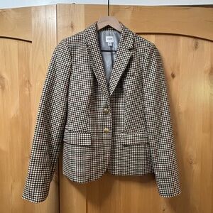 J. Crew Wool-blend schoolboy blazer in houndstooth
